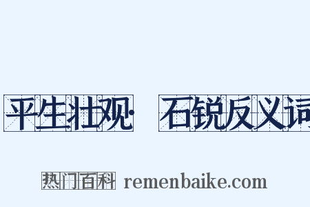 平生壮观·石锐反义词是什么意思的图片